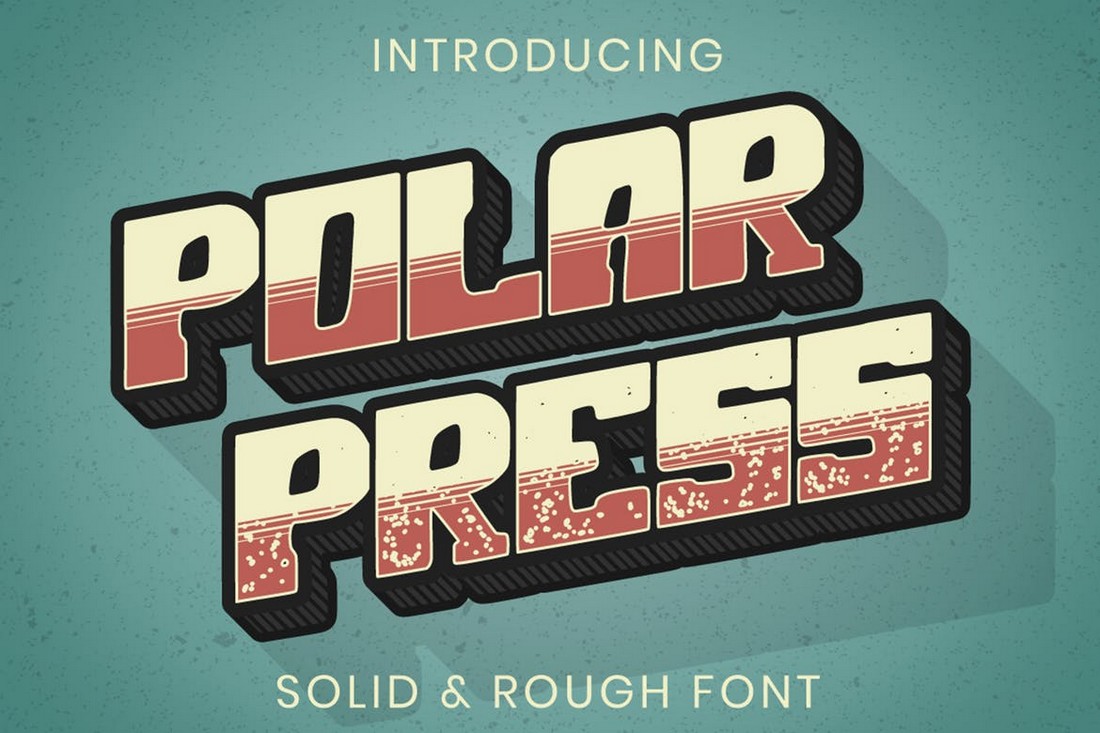 Polar Press - Vintage 3D Poster Font
