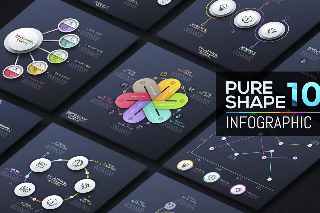 Pure Shape Infographic v10