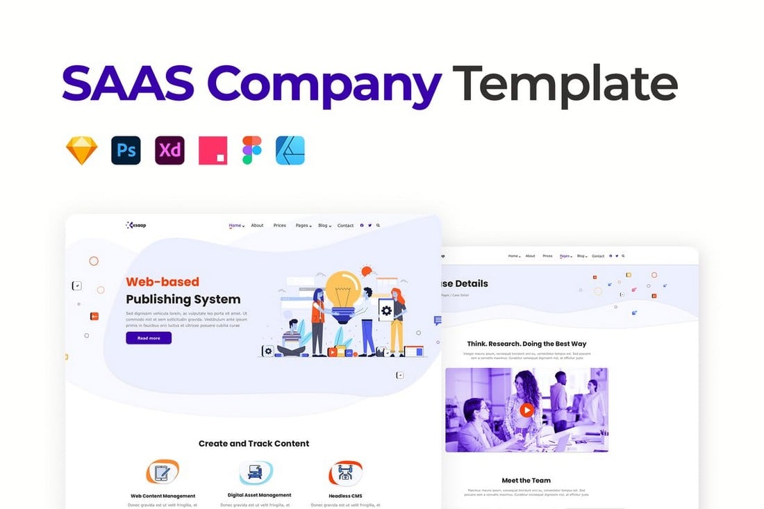 SaaS Website Template for Affinity Designer