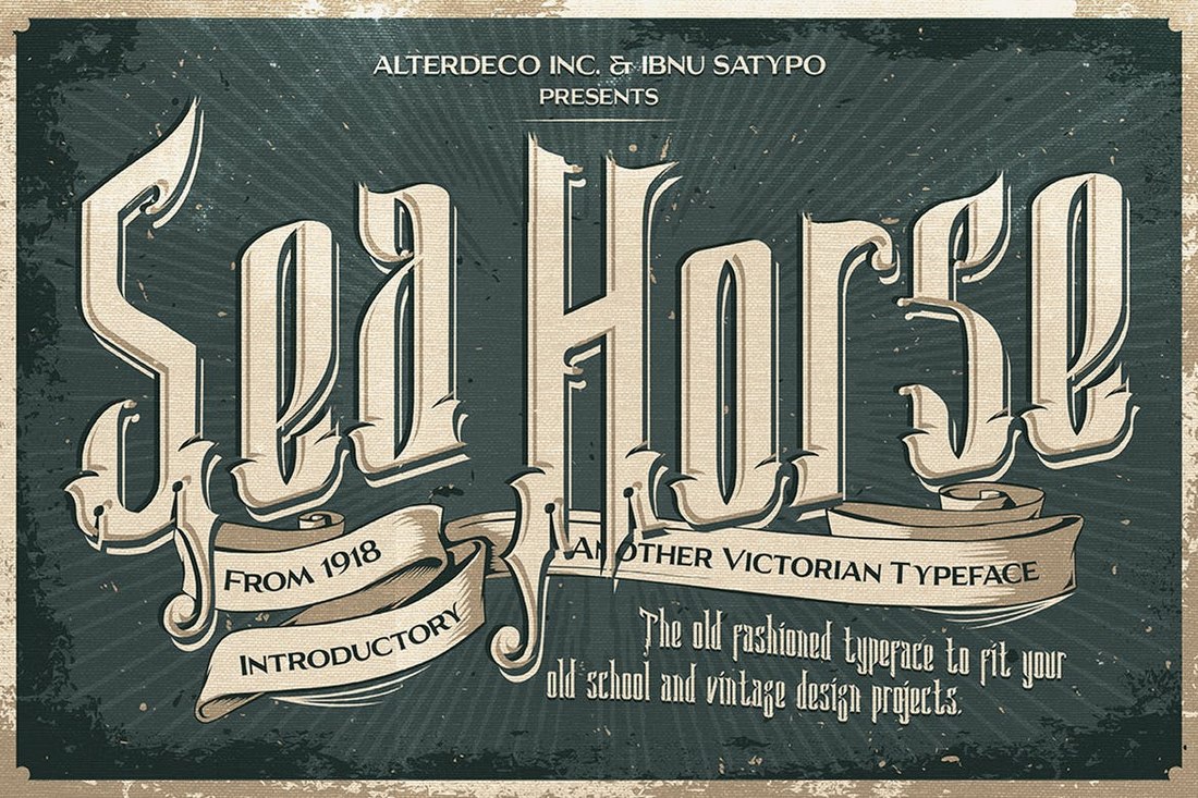 Sea Horse - Vintage Decorative Font