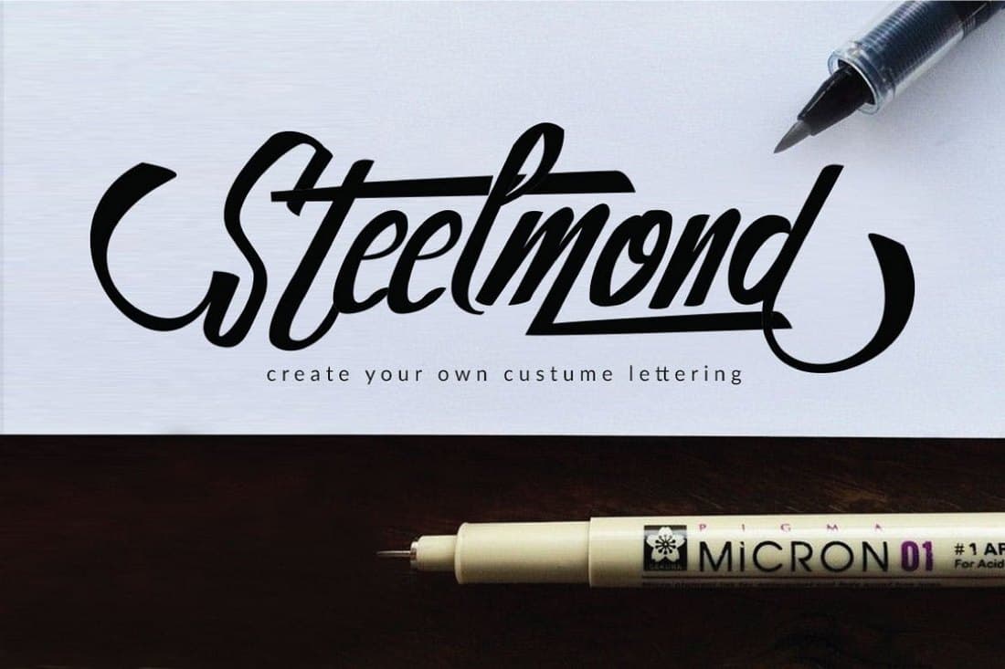 Steelmond - Hand Lettering Font