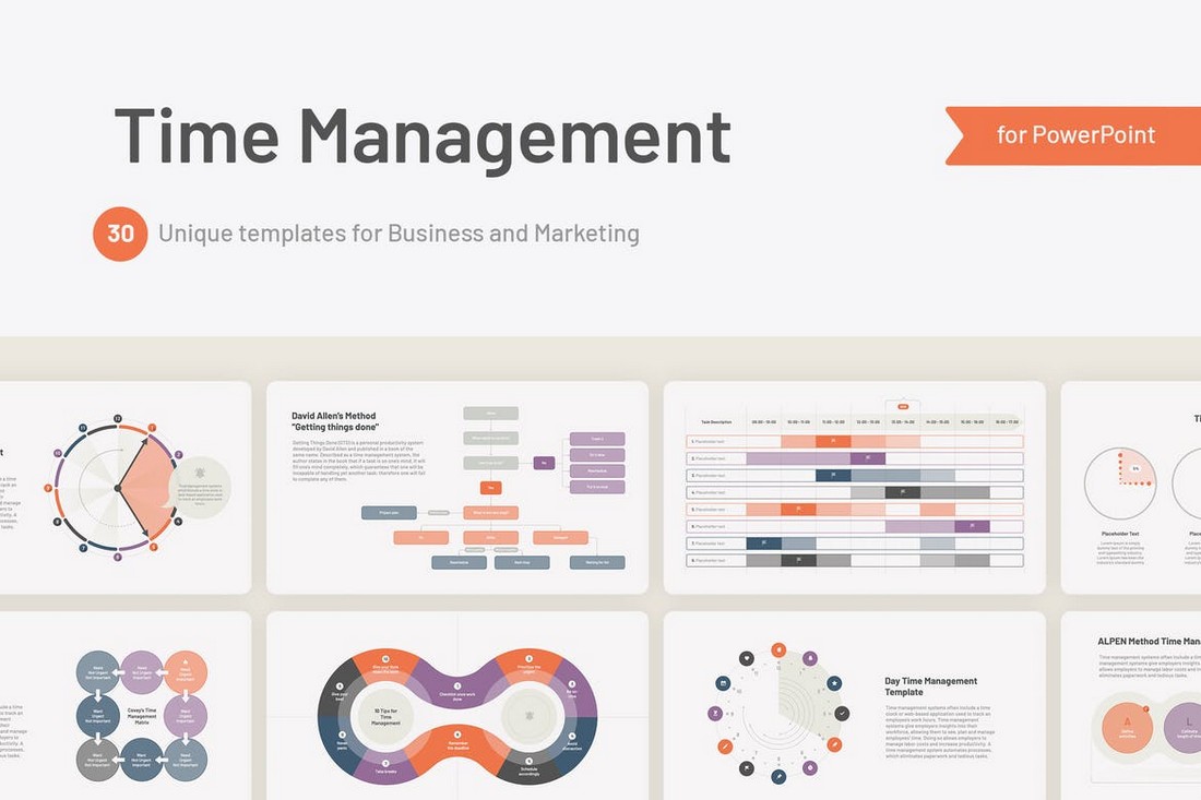 Time Management Charts PowerPoint Slides