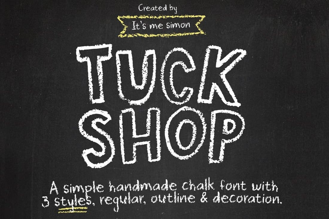 Tuck Shop - Fun Chalkboard Font