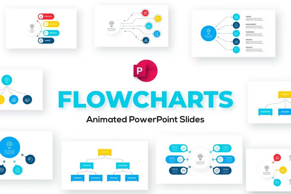 Animated Flowcharts PowerPoint Template