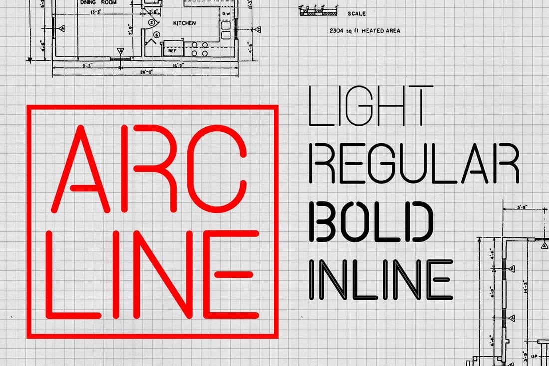 Arcline -Modern Stencil Font