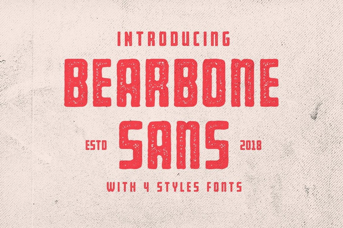 Bearbone Sans - Vintage Rustic Font