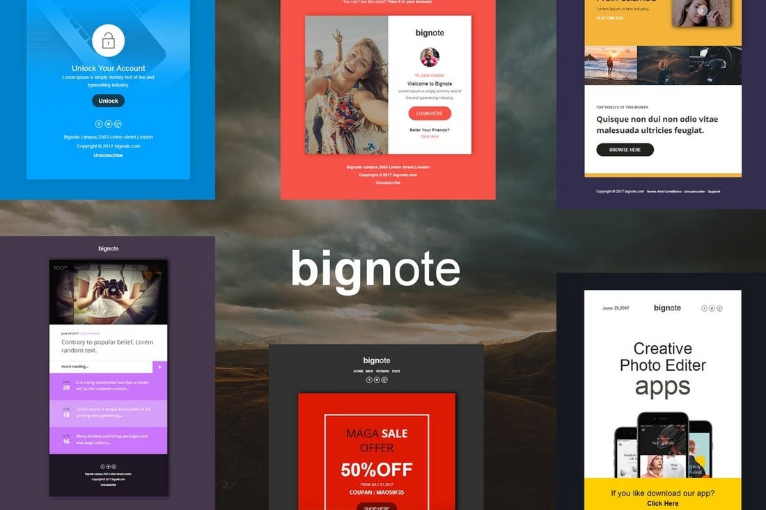 Bignote - 24 Email Notification Templates