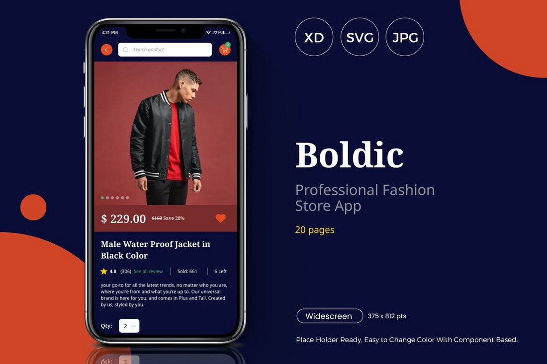 Boldic - Fashion Store App UI Kit for Adobe XD