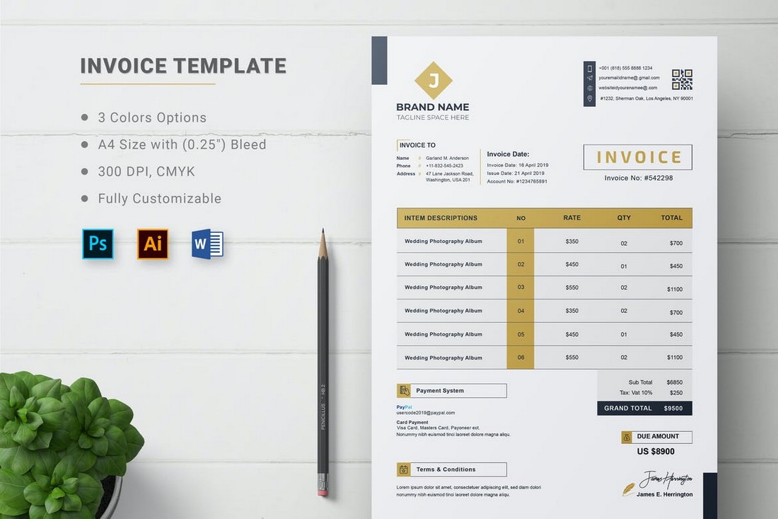 Busines Invoice Template for Microsoft Word