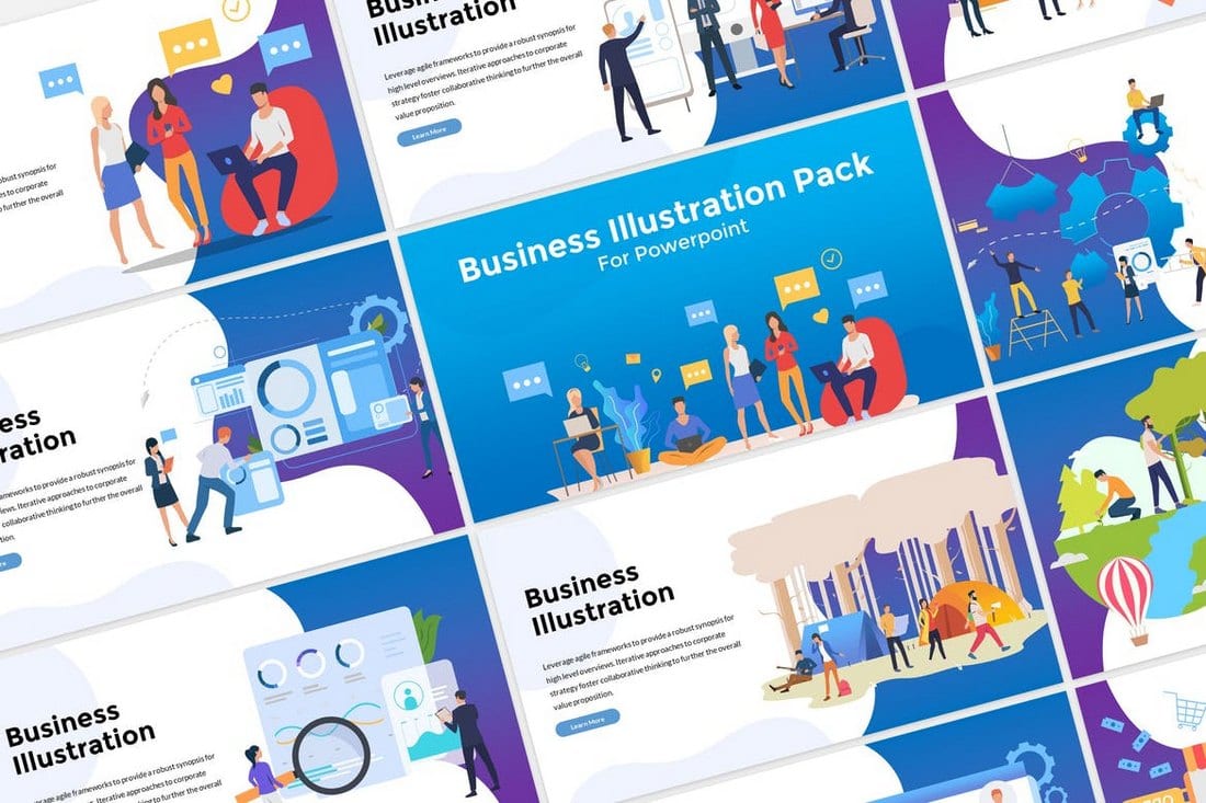 Business Illustration - Modern Colorful PowerPoint Template