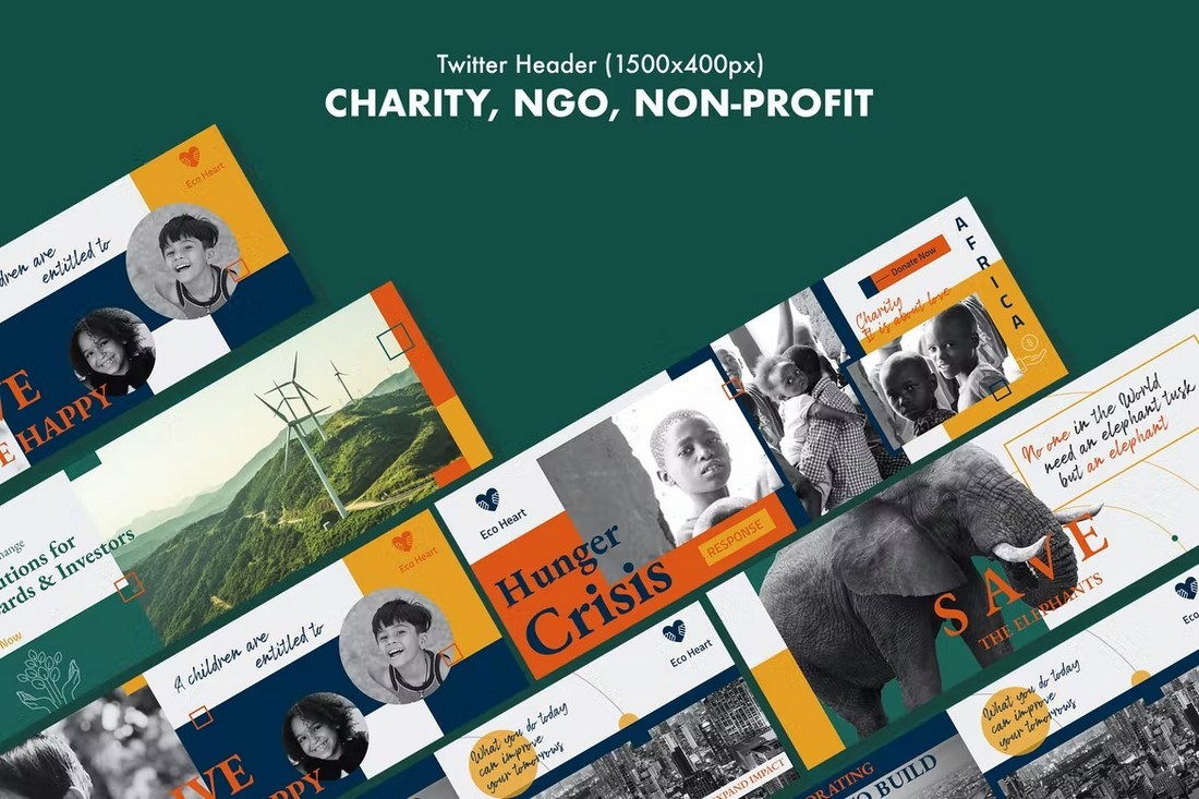 Charity & Non-Profit Twitter Header Template