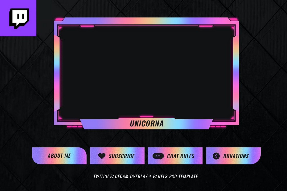 Colorful Twitch Stream Overlay Template