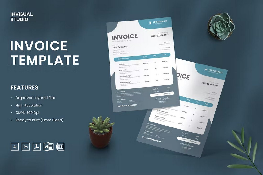Creative Business Invoice Template Word