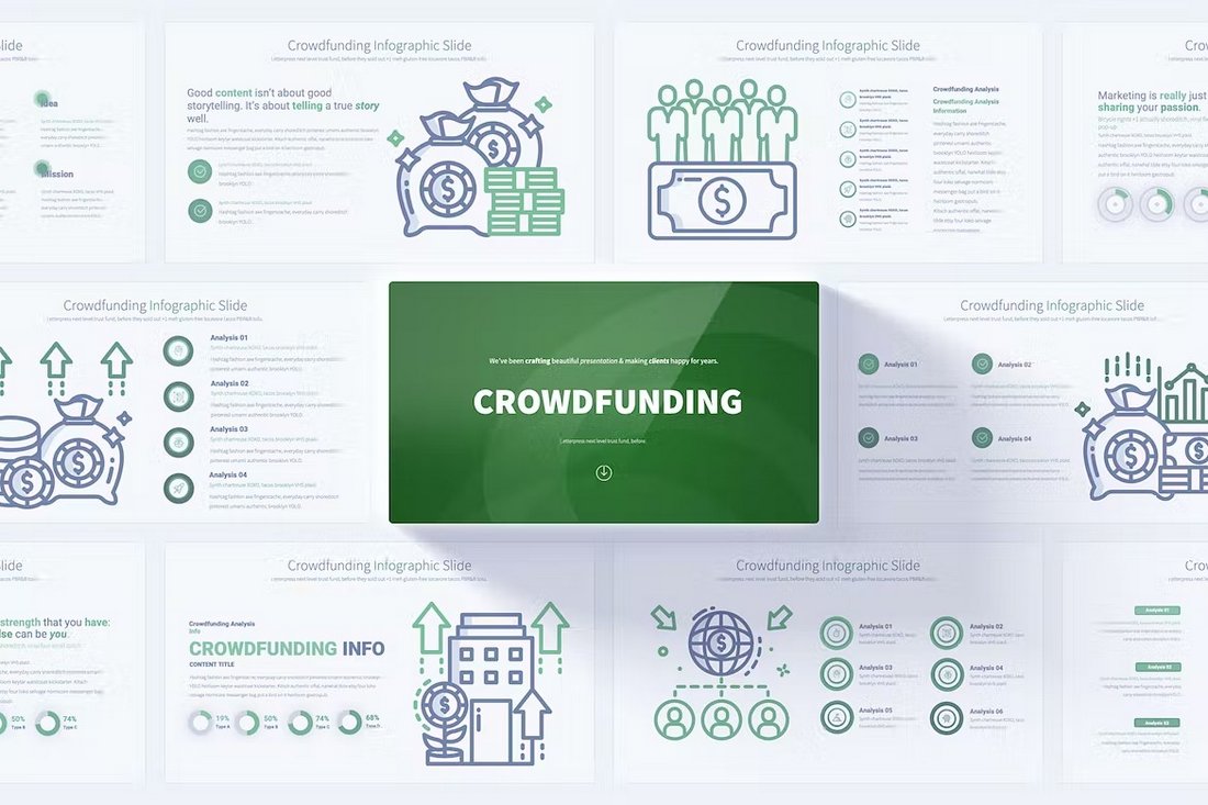 Crowdfunding - PowerPoint Infographics Slides