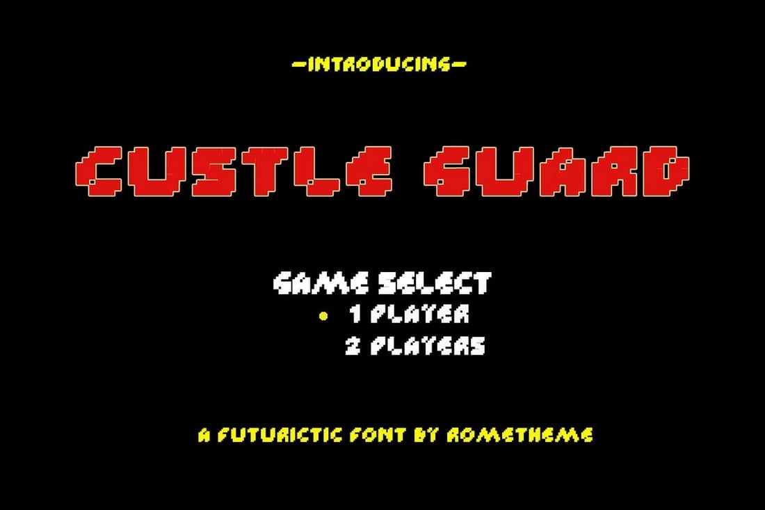 Custle Guard - Retro Bitmap Pixel Font