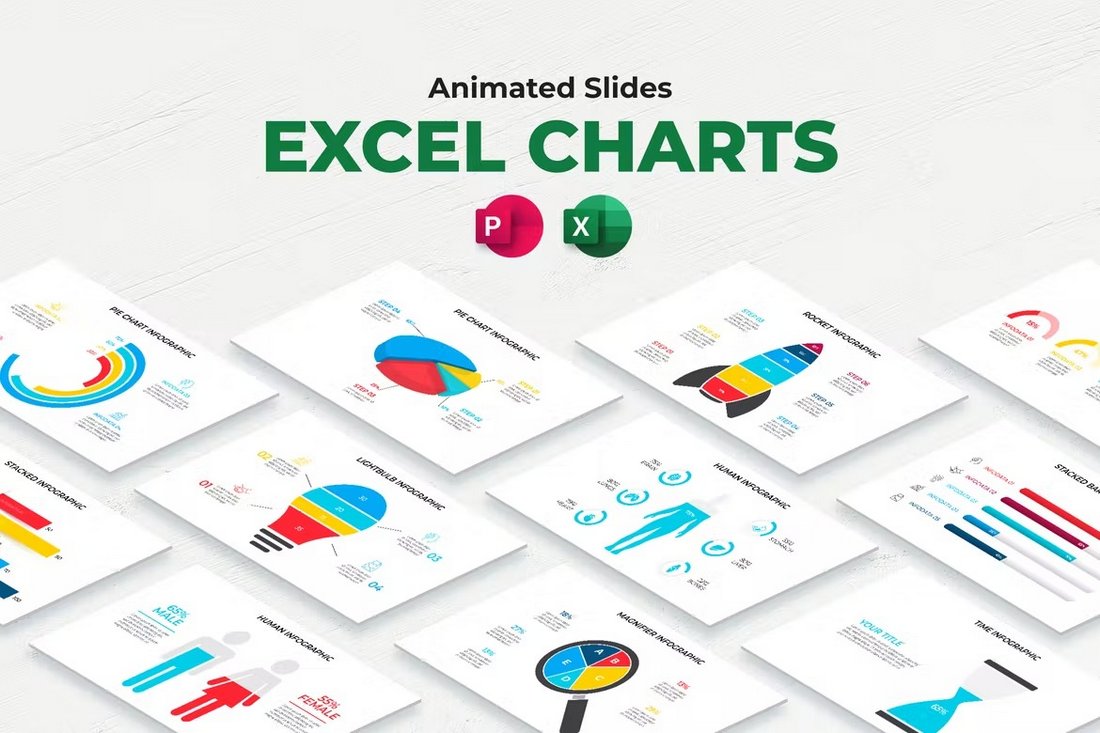 Excel Charts Animated PowerPoint Template