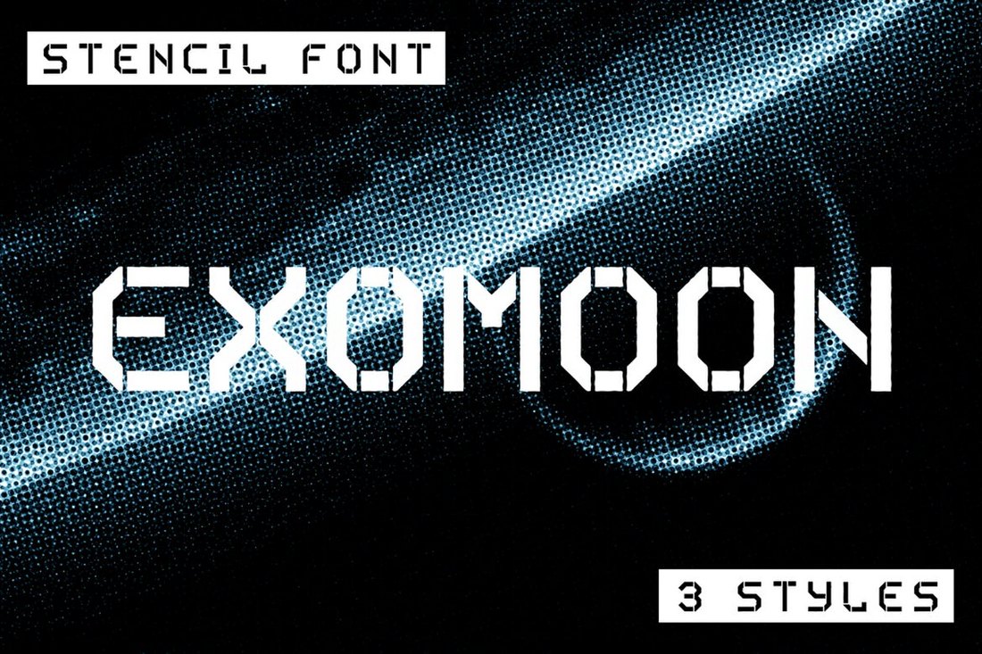 Exomoon - Display Stencil Font