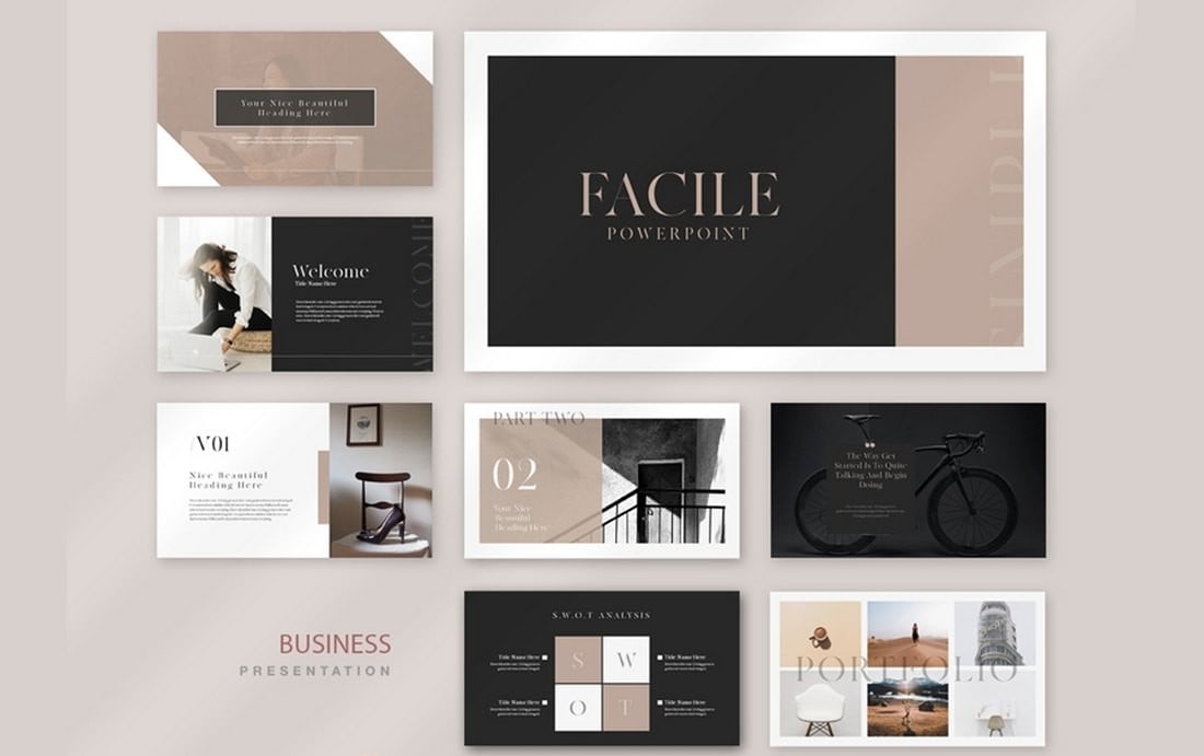 Facile - Free Business Profile PowerPoint Template