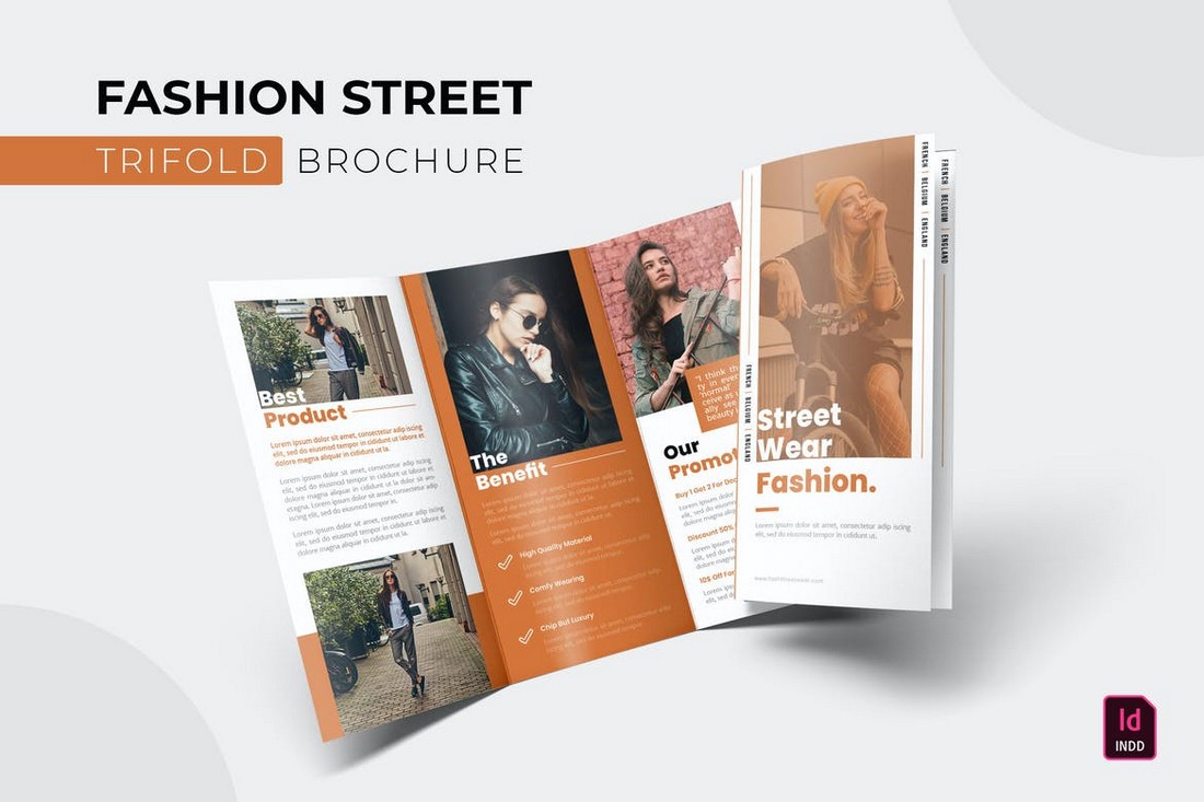 Fashion Street - InDesign Trifold Brochure