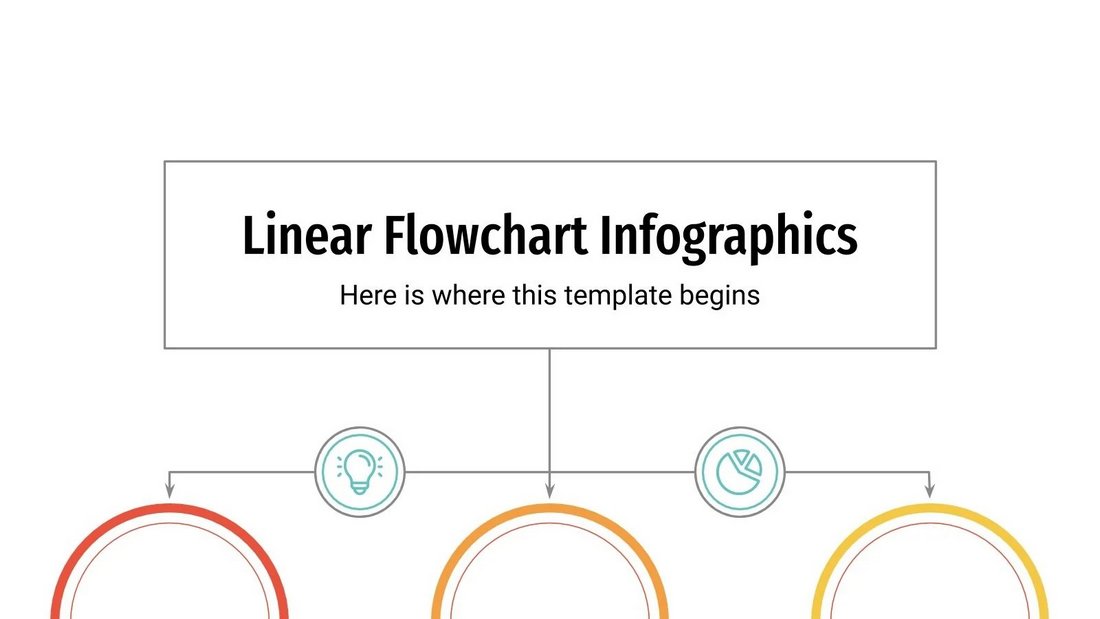 Free Linear Flowchart Infographics for PowerPoint