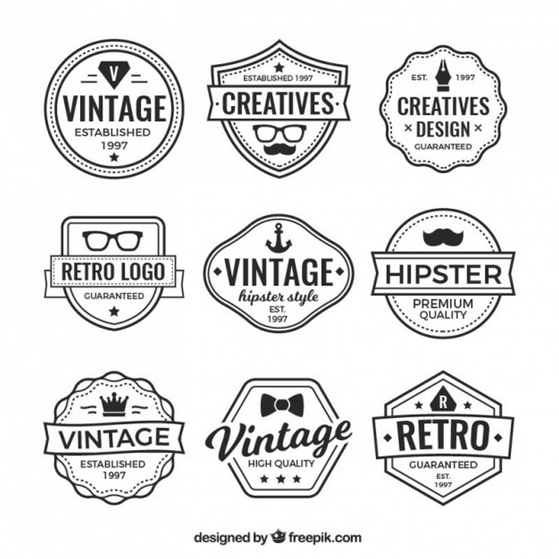 Free Vintage Hipster Logo Templates