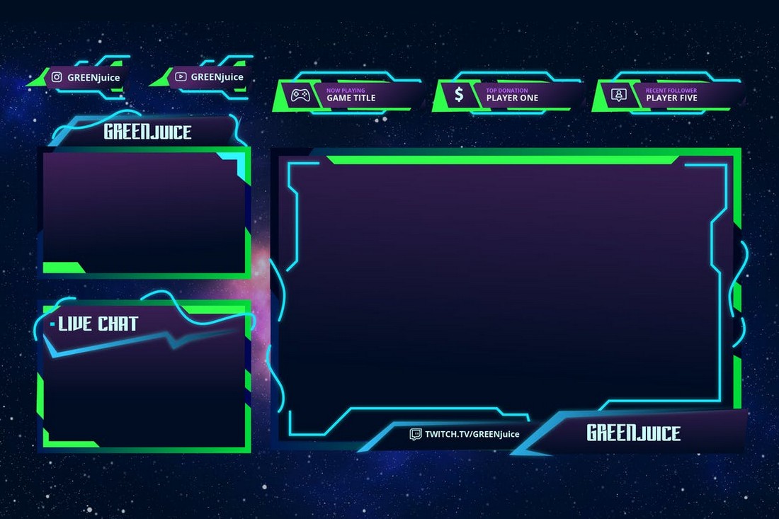 Green Juice - Twitch Overlay Template