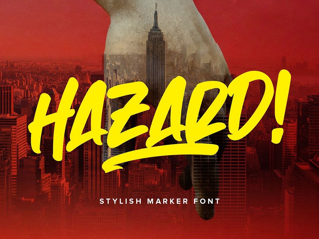 Hazard - Free Marker Poster Font
