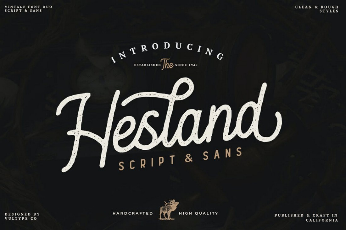 Hesland - Rustic Script Font