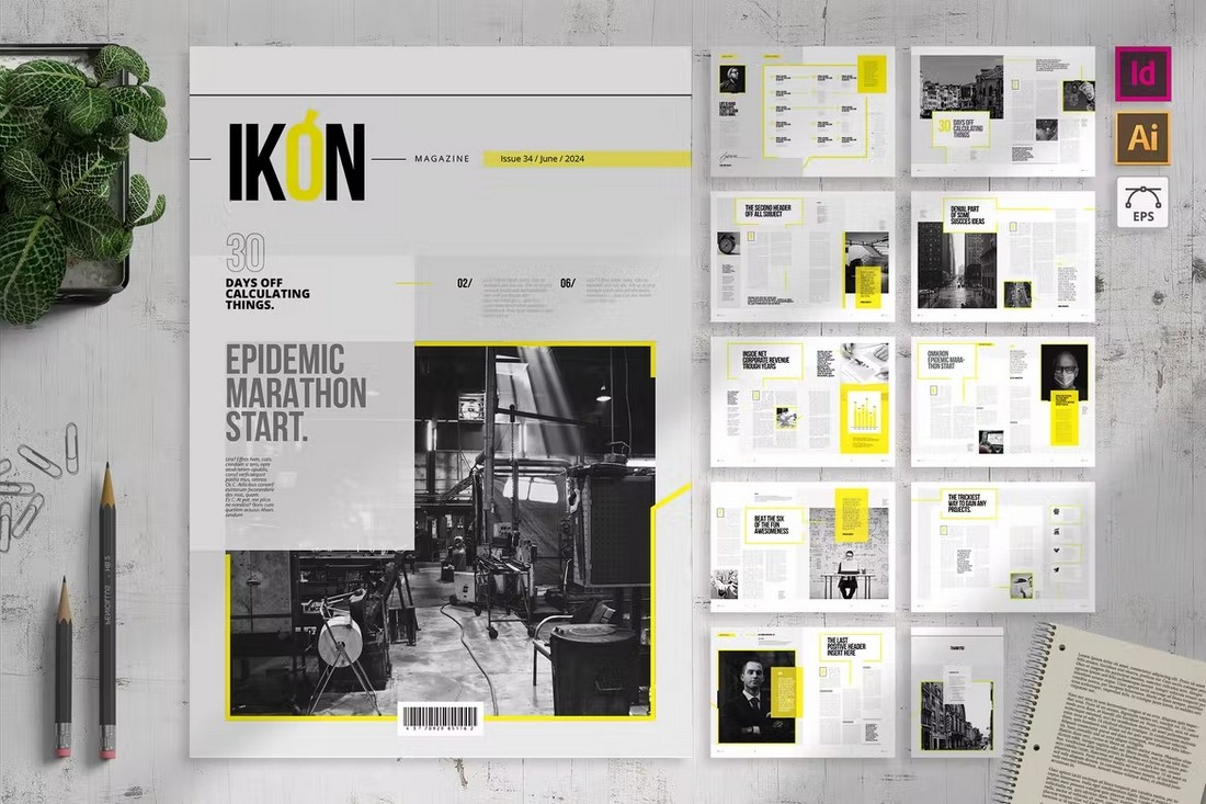 Ikon - Modern Brochure Magazine Template
