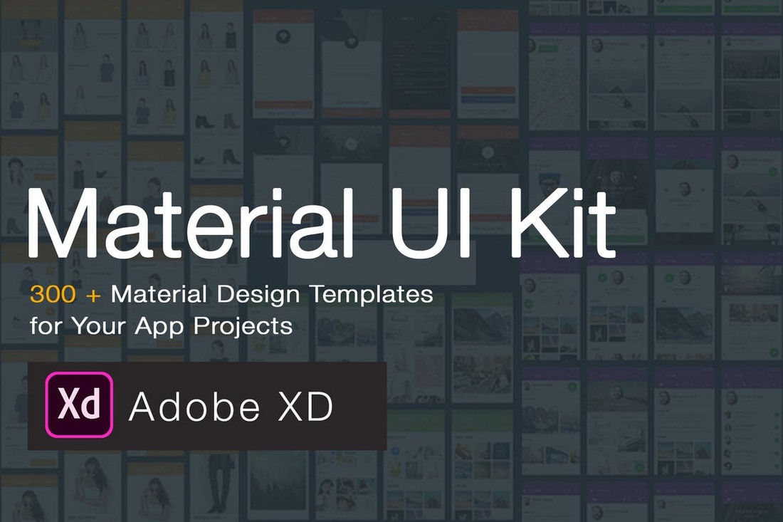 Material Design UI KIT - 300+ Adobe XD Templates