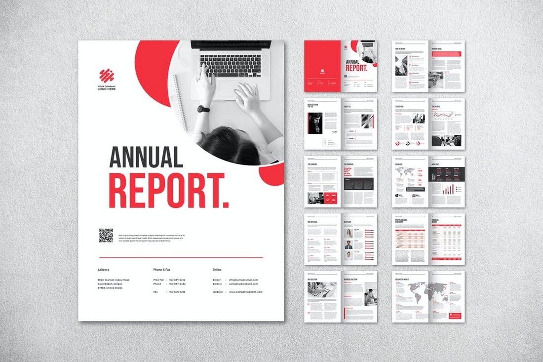 Minimal Annual Report InDesign Brochure Template
