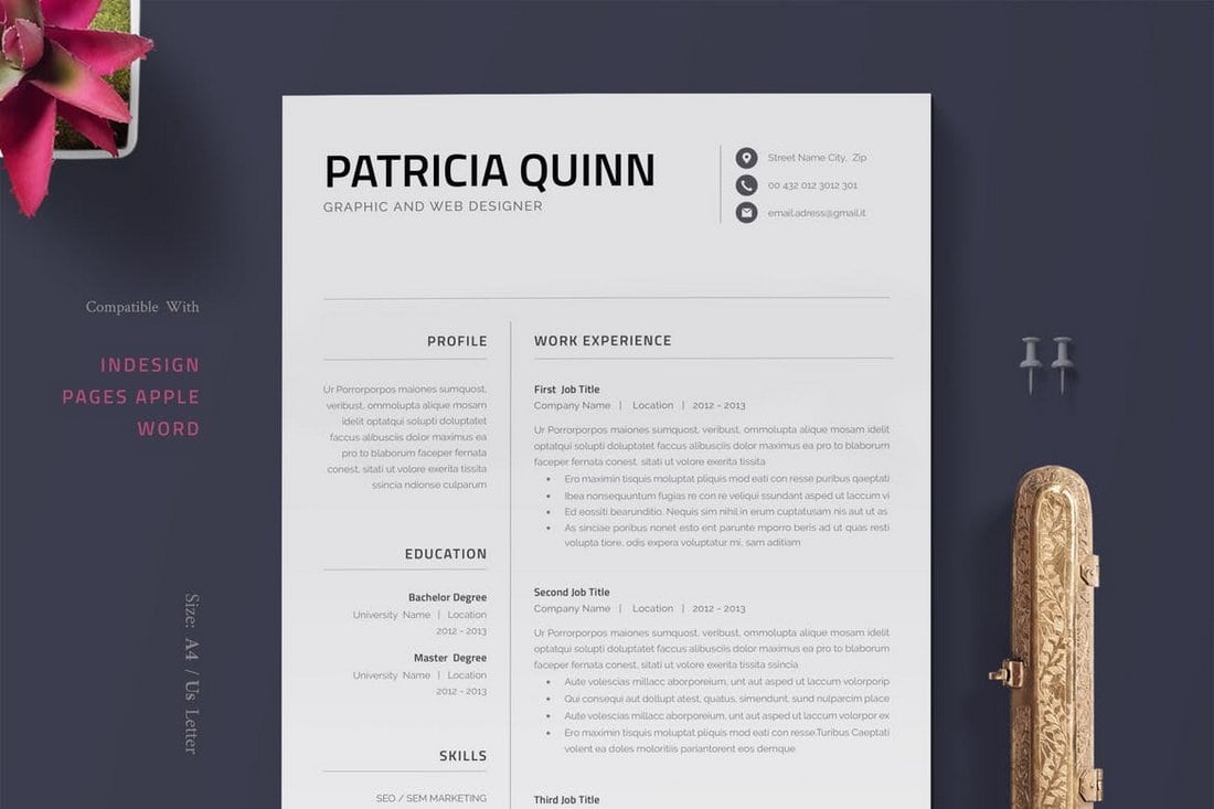 Minimalist Pages Resume Template