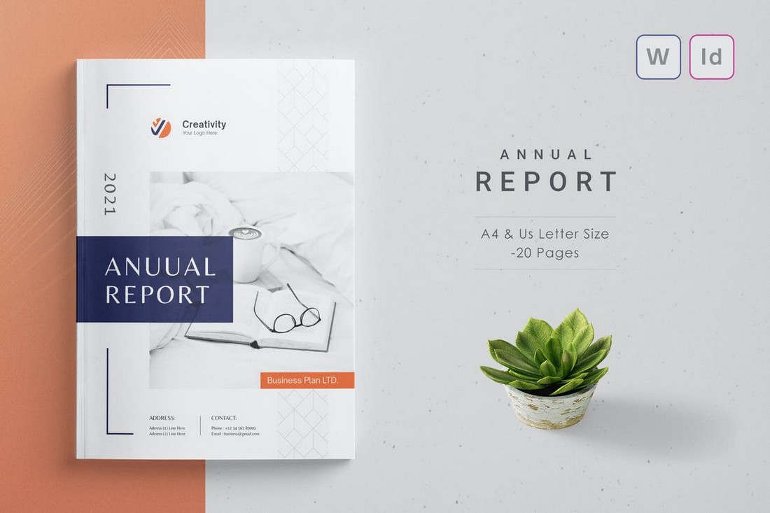 Modern Annual Report Word & ID Template