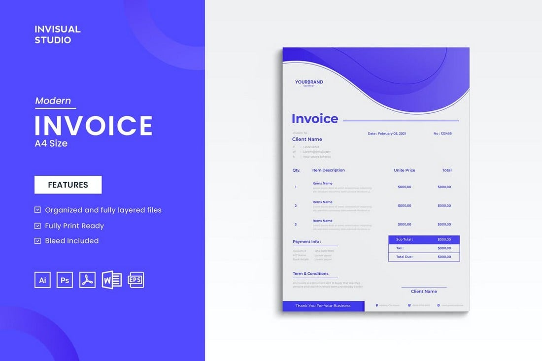 Modern Invoice Template Word