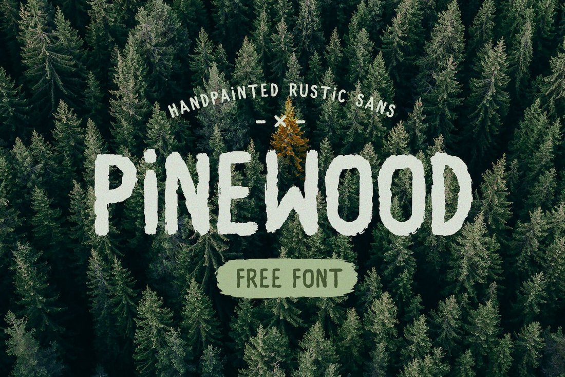 Pinewood - Free Handpainted Rustic Sans Serif