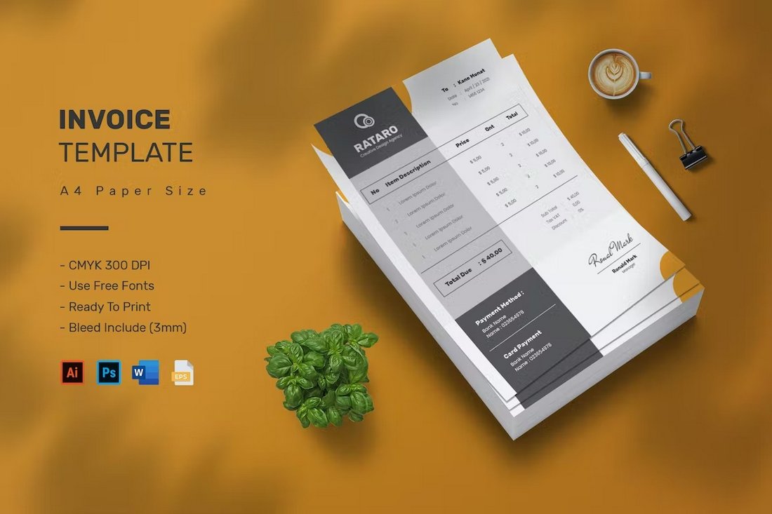 Rataro - Invoice Template for Word
