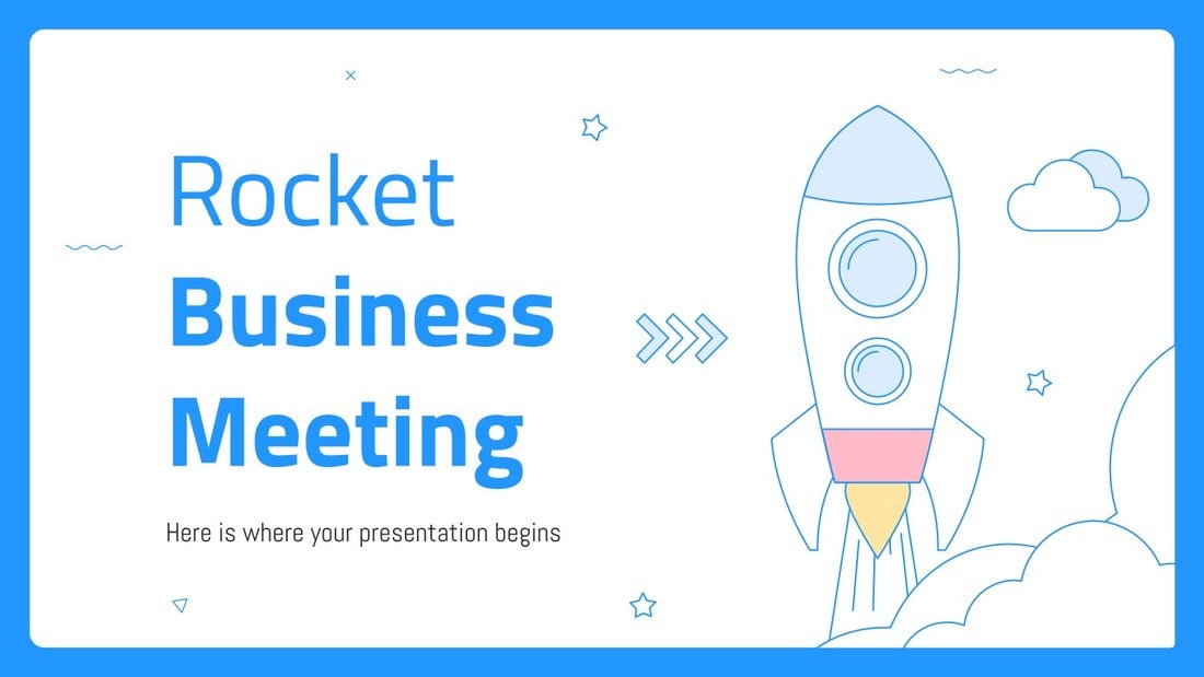 Rocket Business Meeting - Free PowerPoint Template