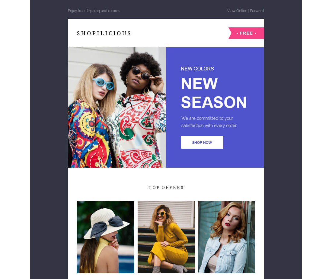 Shopilicious - Free HTML Email Template