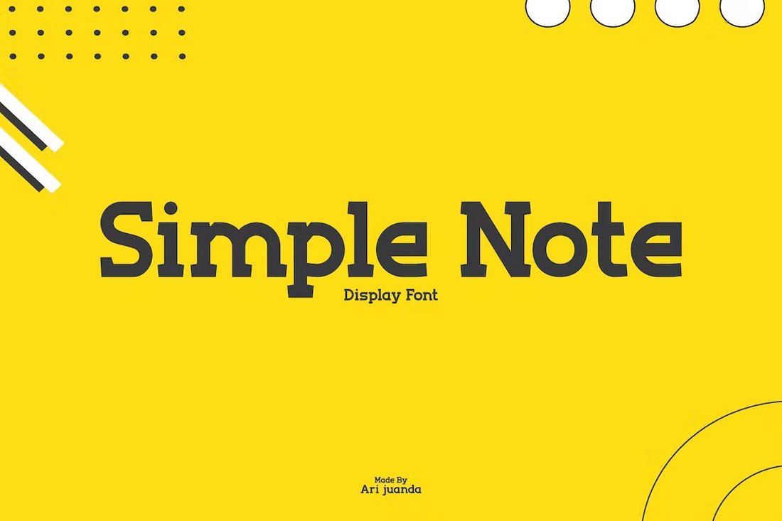 Simple Note - Minimal Slab Serif Font