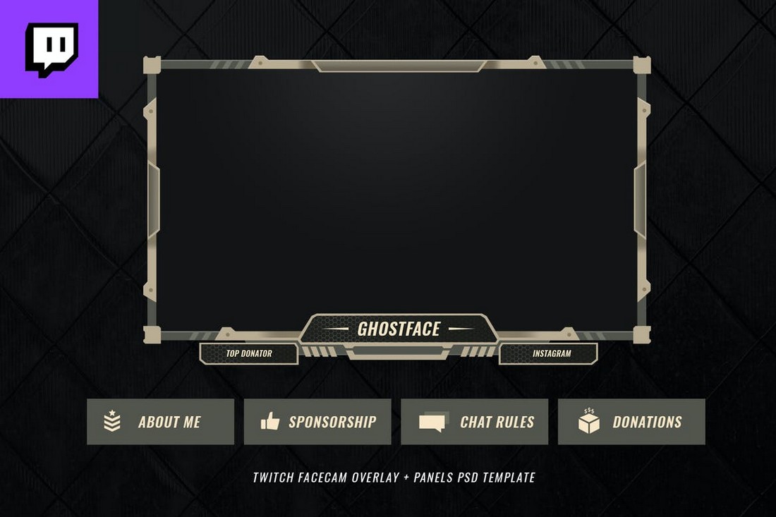 Simple Twitch Facecam Overlay Template