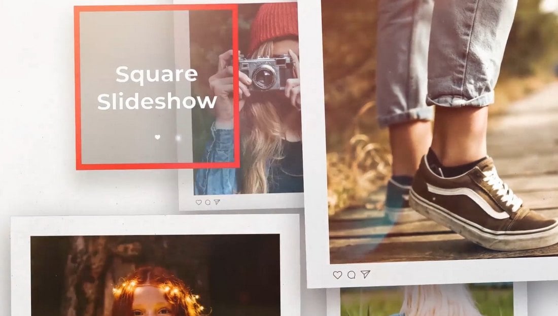 Square Photo Slideshow - DaVinci Resolve Template