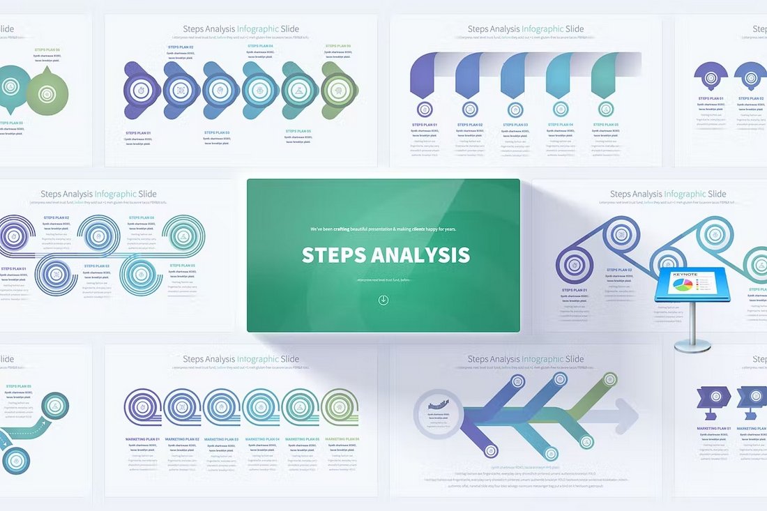 Steps Analysis - Keynote Infographics Slides