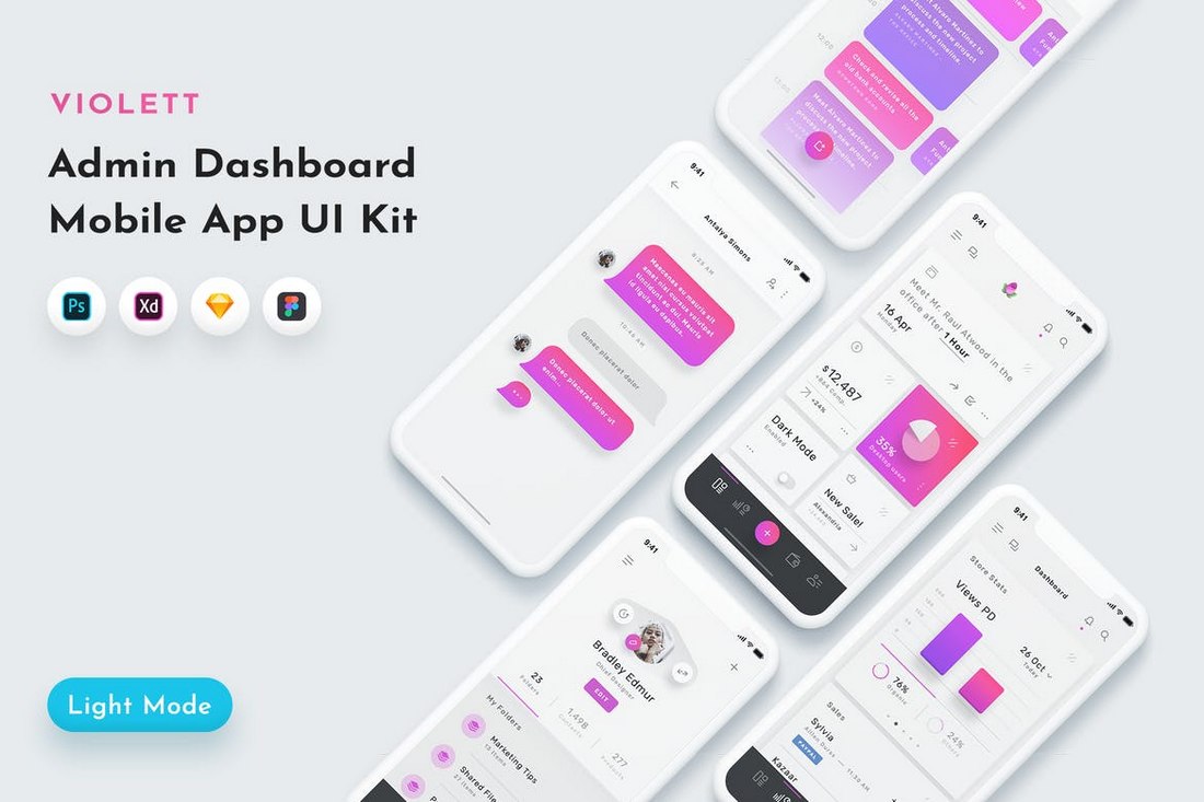 Violett - Adobe XD Mobile App Dashboard UI Kit