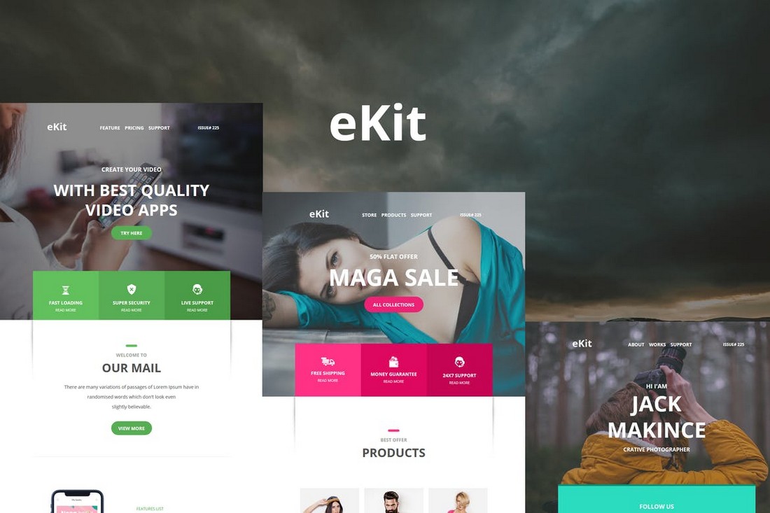 eKit Mail 80+ Modules Email Templates