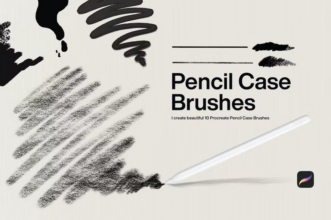 10 Pencil Case Brushes for Procreate