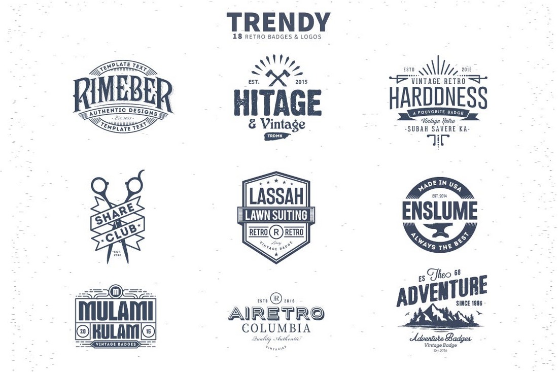 18 Trendy Retro Badges and Logo Templates