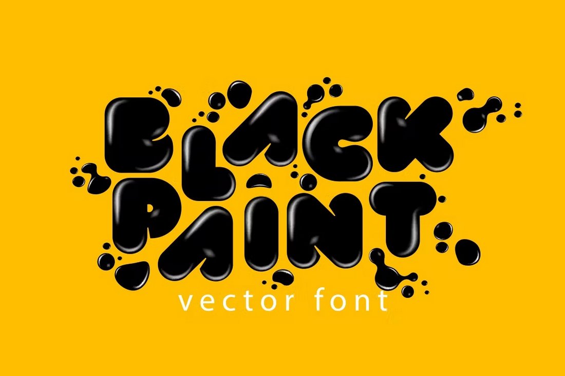 Black Paint - Bubble Vector Font