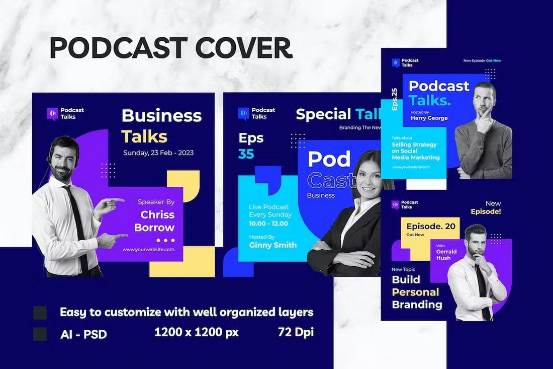 Business Podcast Cover Art Templates