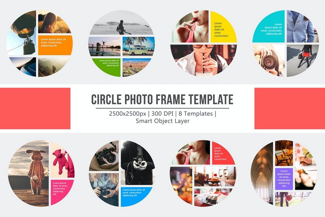 Circle Layout Photo Frame Templates for Instagram