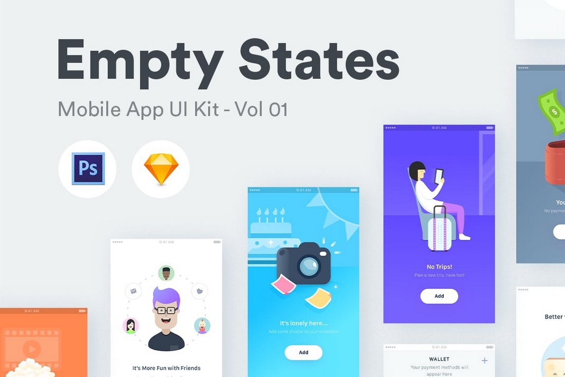 Empty States - Sketch iOS Templates